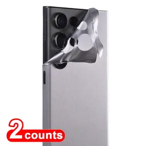 Two-Piece Metal Texture Back Film for Samsung S24 S25 Ultra, Ice Membrane Scratch-Resistant Design, Compatible with Galaxy S25 Ultra