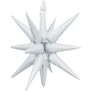 Decochamp Starburst White 3D Foil Balloon - 22" in.