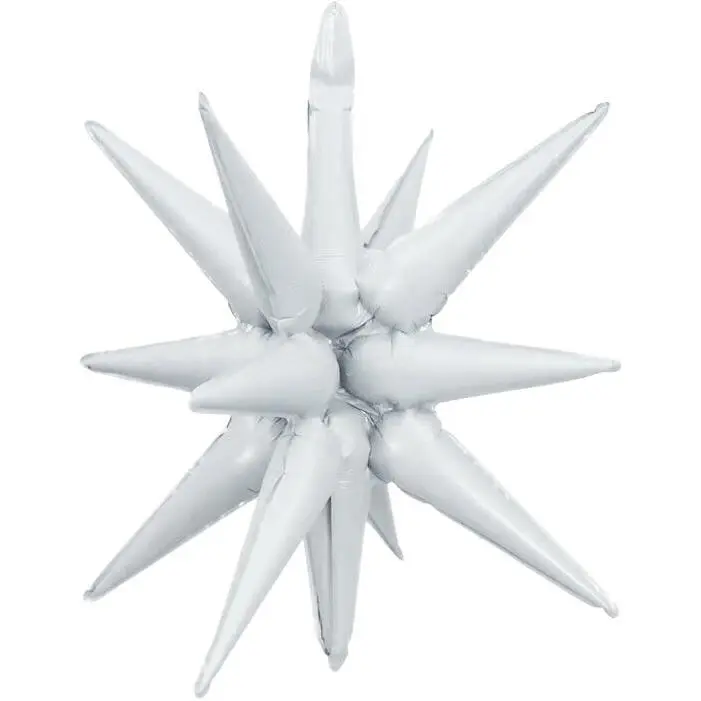Decochamp Starburst White 3D Foil Balloon - 22" in.