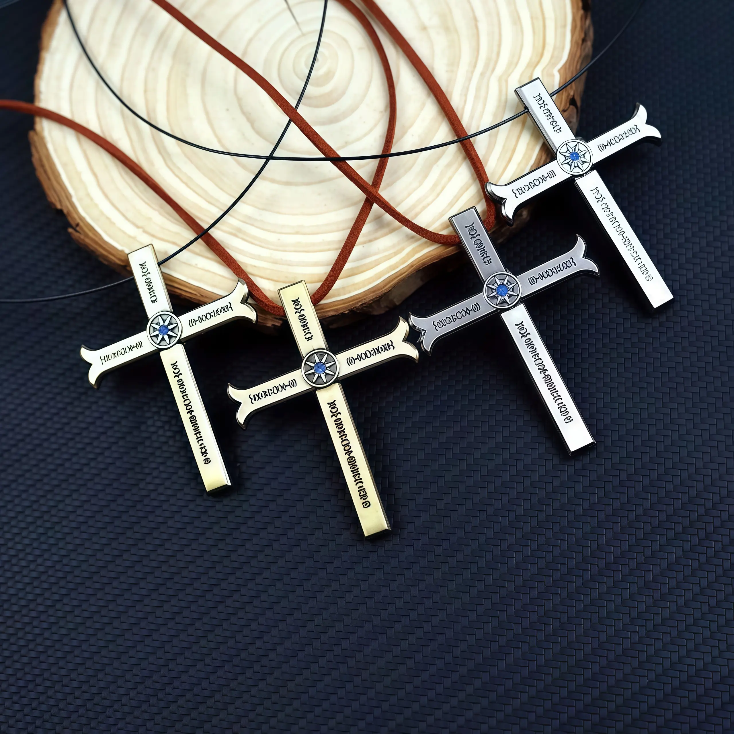 One Piece Necklace Hawkeye Cross Seven Warlords Mihawk Black Sword Night Saber Anime Merchandise with Packaging Copper Inlaid Zircon Handmade Fashion Accessory Mother’s Day gift
