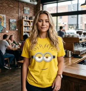 Phil Despicable Me Minions Banana T-Shirt, Minion Banana Splash T Shirt Design, Yellow Cartoon Characters T-Shirt Sublimation #cartoonshirt #gift #tshirt #minionshirt #vintage