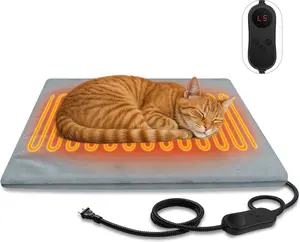 Pet Heating Pads for Cats & Dogs Outdoor, 17.7 * 17.7inches Puppy  Heating Pad Bed Mat Outdoor Waterprooof, Heated  Blanket Bed Outside, Gifts for Cats Puppy in Winter