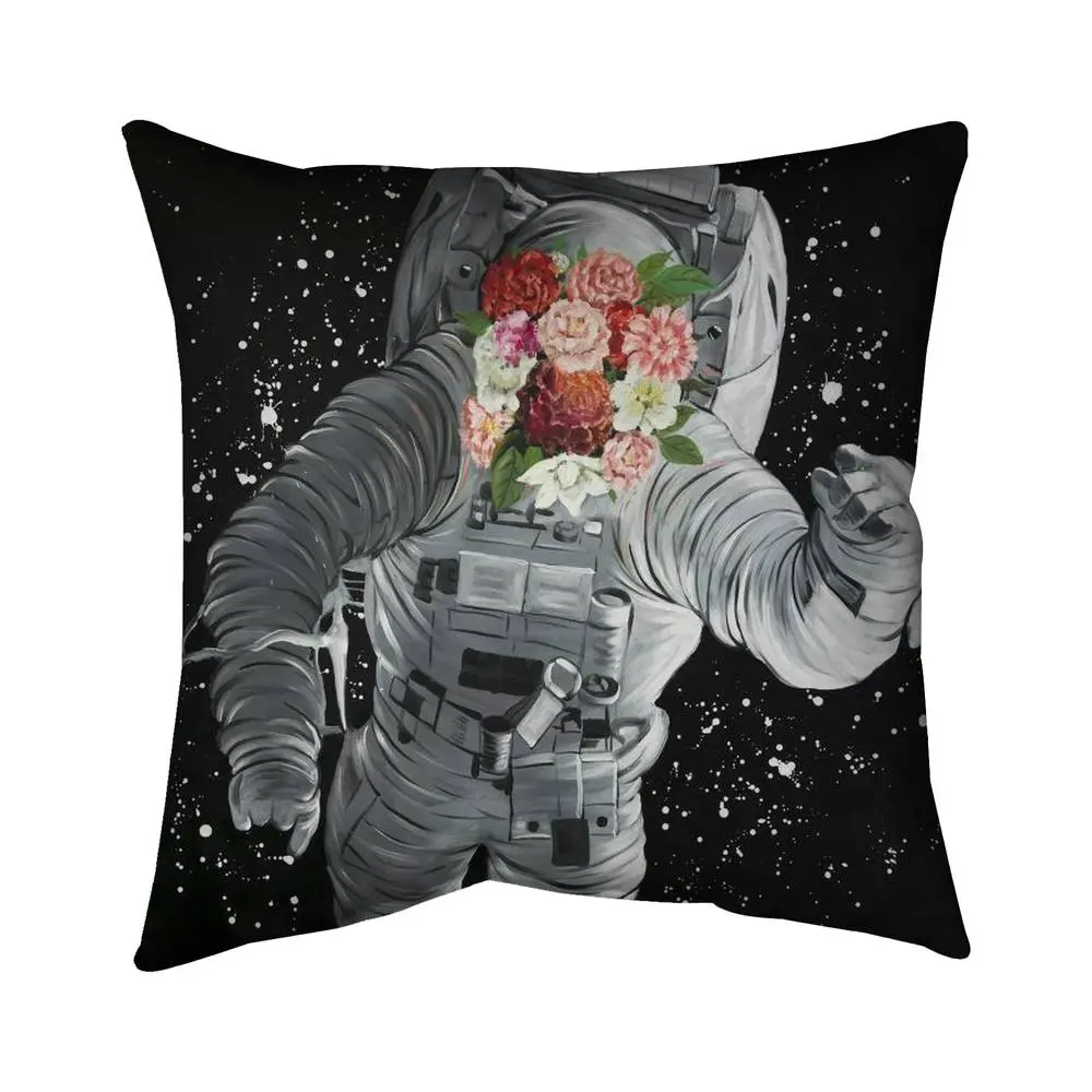 360 Stand 16x16 in. Polyester Pillow - Twill Print Cosmic Earth Galaxy Space Motif, Easy Clean Decorative Accessories for Bedroom Home Decor (Model 5541-1616-MI113), Cosmic Standard Pillows