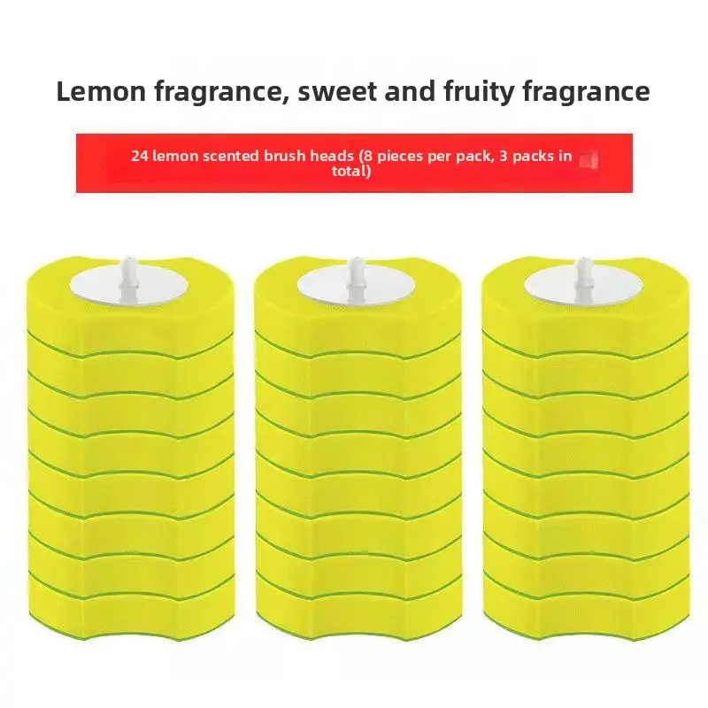 Cleaning brush heads - lemon scent (3 packs = 24 p