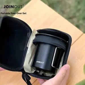 Travel Hand-Drip Coffee Set Outdoor Car Camping Portable V60 Step Cup PU Case Beginner Combo Gift Box