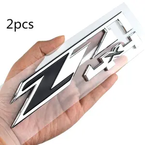 Upgrade Your Silverado: 2PCS* Z71 4x4 Emblem Badges for GMC Chevy Silverado Sierra Tahoe, Chrome W/ Black