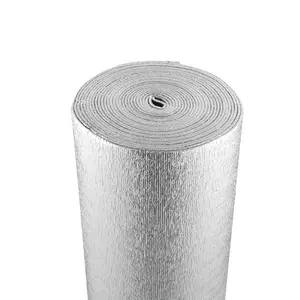 VEVOR Double Reflective Insulation Roll, Foam Core Radiant Barrier, 5.5mm 48 inx 50 ft, Double-Sided Aluminum Foil EPE Foam Heat Reflective Shield, Thermal Insulation Roll for Window RV Roof