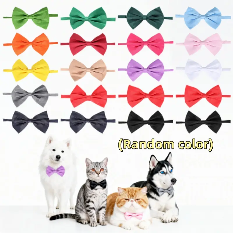 20 Pcs Pet Bowtie Collars for Small Dogs & Cats, Soft Cotton Graphic Print with Adjustable Buckle for Holiday Parties & Daily Use, Party Wear, Birthday Parties