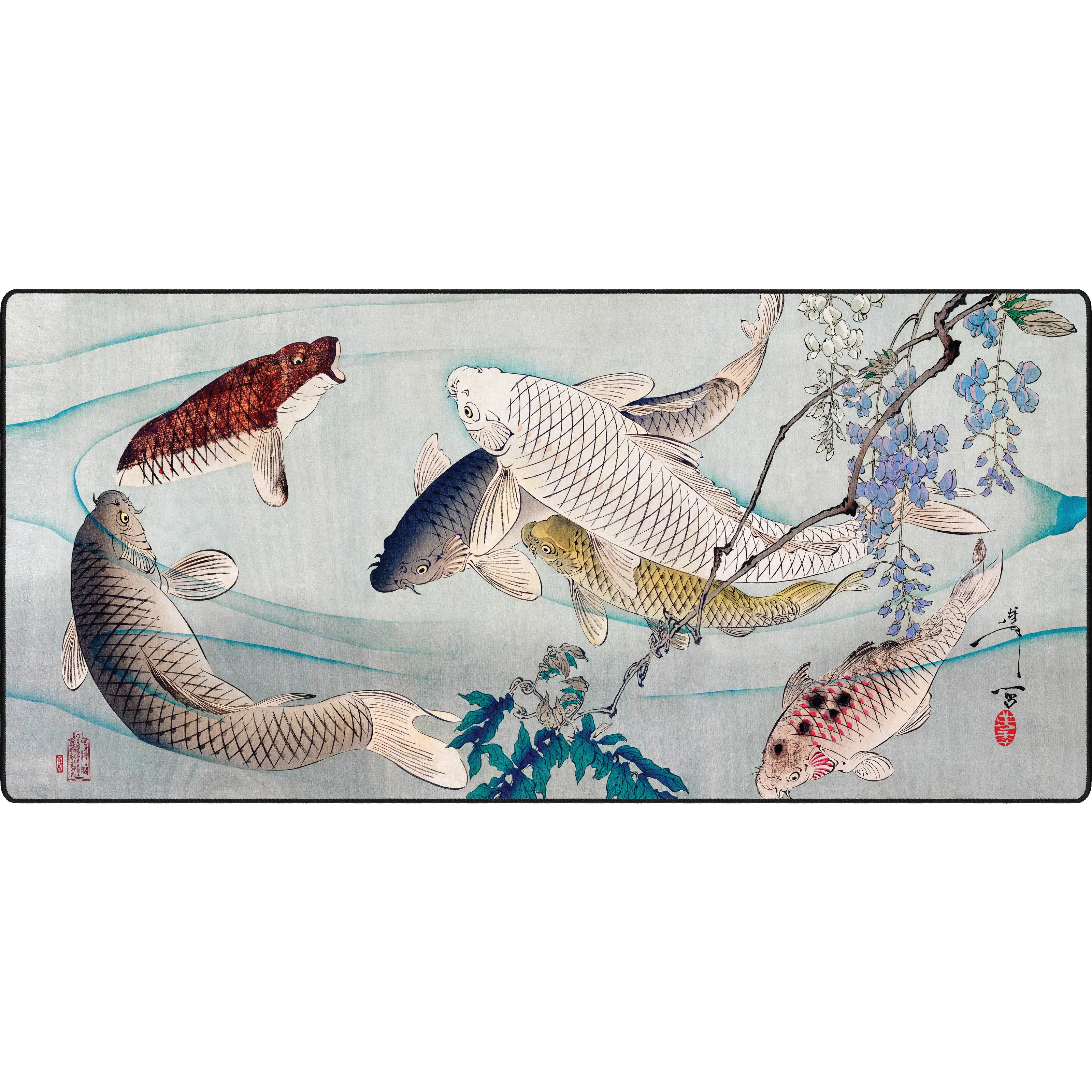 The Mousepad Company Carp with Wisteria by Yoshitoshi Gaming Mouse Pad