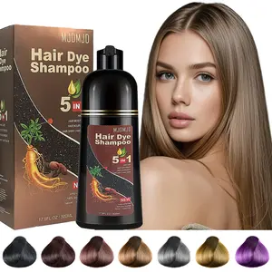 5-in-1 Hair Dye Shampoo Light Brown, Natural Hair Color Shampoo for Gray Hair, Hair Instant Dye Shampoo for Women & Men, Long-Lasting Shampoo Hair Dye Colors Hair in Minutes, Champu Para Canas, 500 Ml Haircare Herbal Ingredients