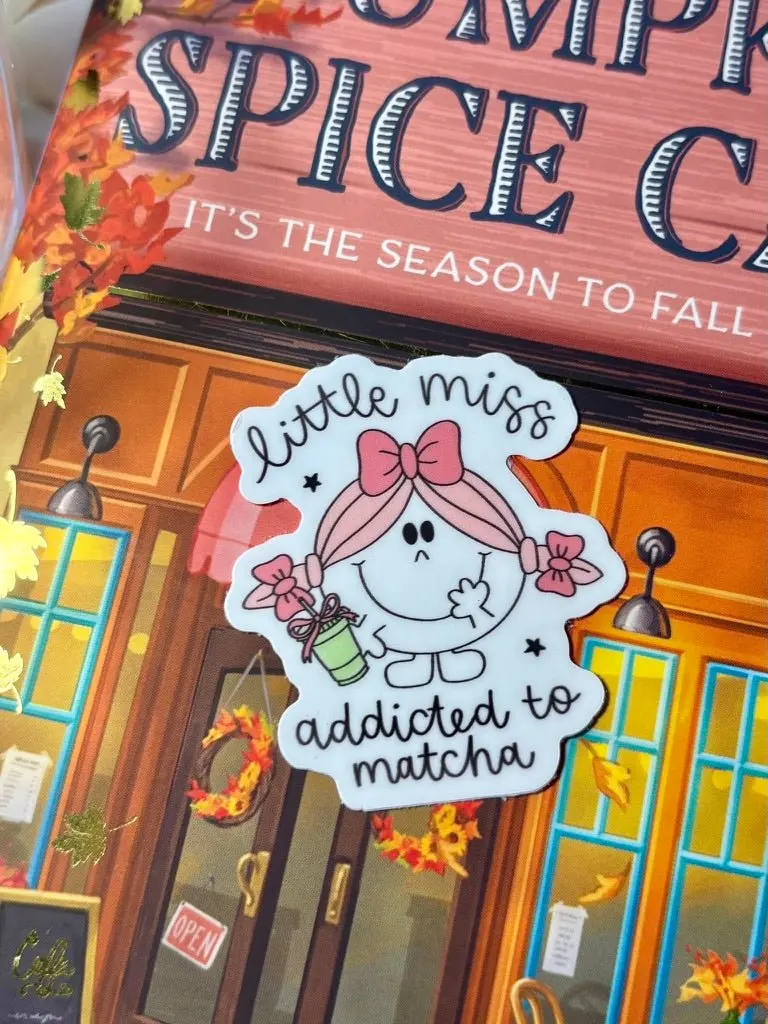 Little Miss Addicted to Matcha Sticker - 2 Inch Water-Resistant & Dishwasher-Safe Fun Design for Any Surface