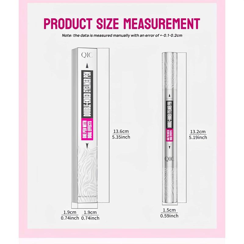 2 in 1 Double-Ended Stamp Eyeliner black - Quick eyeliner stamp-Waterproof, Sweatproof & Smudge-Proof, Long-Lasting Black Tint Wingliner, Easy and Simple Eye Makeup- Lush Lens