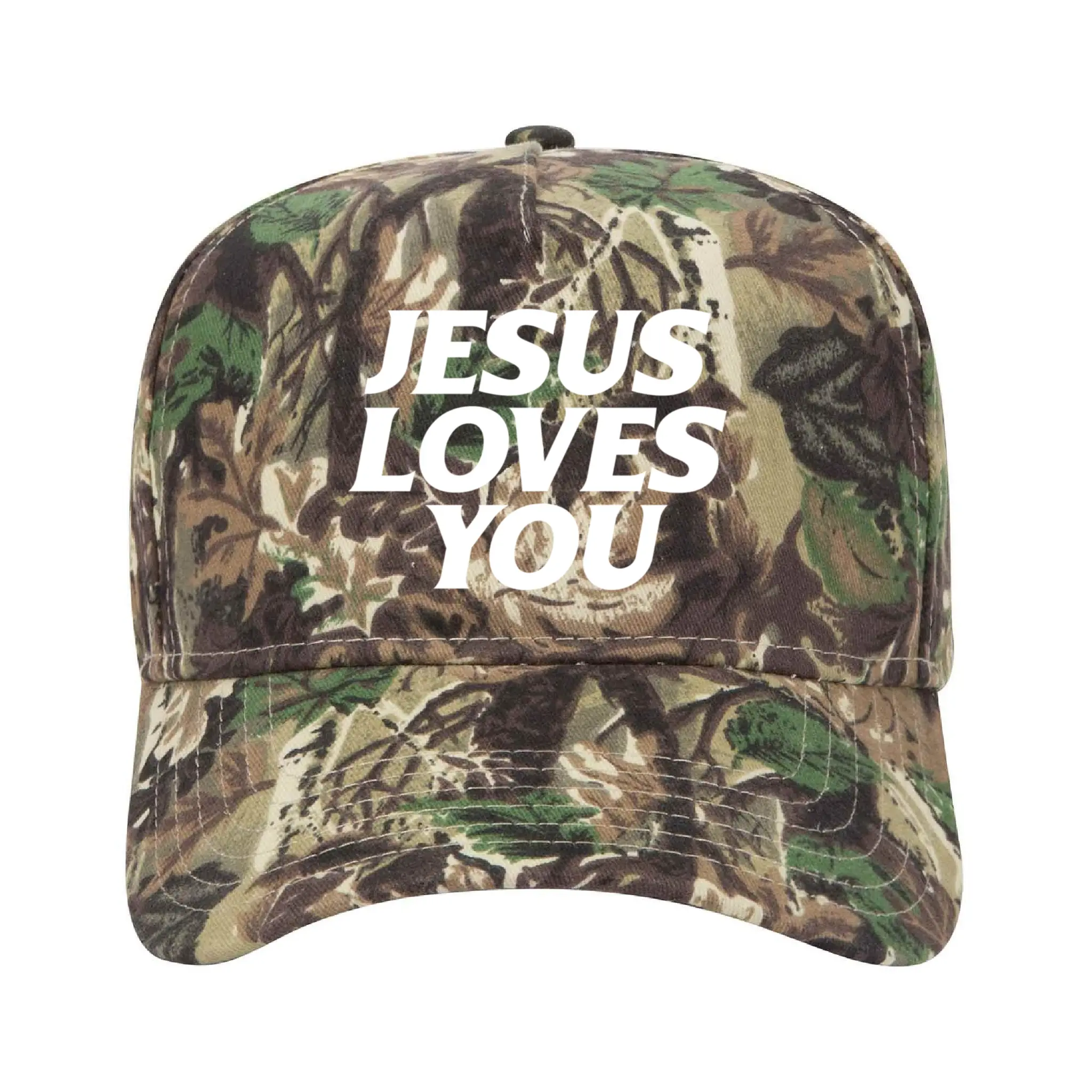 New Camo Foam Christian Trucker hat God’s love I Heart Love Jesus-mossy Oak Camo-vintage-trucker-dad Hat  main image 3