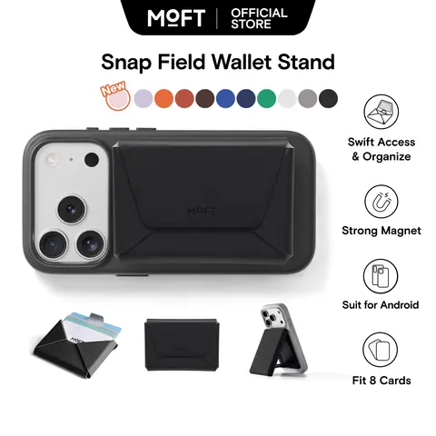 MOFT MagSafe Wallet for iPhone 17 - Slim Faux Leather 8-Card Slots Holder with Pull-to-Access, Integrated Stand, RFID Blocking, Minimalist Travel Accessory for Women