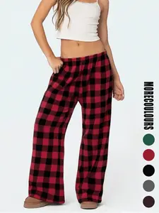 Women's Christmas Plaid Sleepwear Pajamas, Casual Comfortable Home Clothing, Fall & Winter Fashion, Perfect Gift for Christmas