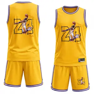 Men's #24 Sports Set: Two-Piece Mesh Basketball Jersey & Shorts Combo — Lightweight, Breathable Athletic Wear
