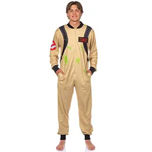 Ghostbusters Jumpsuit Union Suit Adult Costume One Piece Cosplay Pajama Sleepwear (S/M) Brown