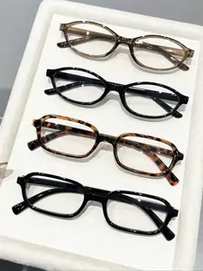 Vintage Oval Small Frame Glasses, Lightweight Eyewear, Fashionable Casual Style, Durable Plastic Frames, Ultra-Light Decorative Lenses, Unisex All-Season Use, Fashion Eyeglasses