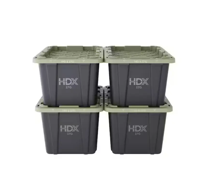 27-Gal Large Storage Bin with Lid, Home Organizer Container for Home Supplies