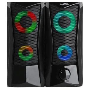 beFree Sound  Computer Gaming Speakers with Color LED RGB Lights