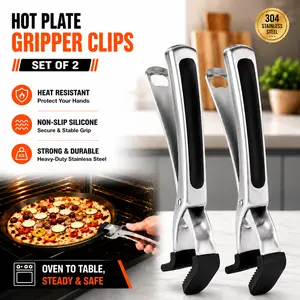 SOLEADER 2-Pack Plate Gripper Compatible With Pizza Pan,Non-Slip Pan Gripper,Hot Plate Bowl Retriever with Food Out from Pots,For Microwave Toaster Oven Steamer, Air Fryer kitchen gadgets kitchen supplies accessories