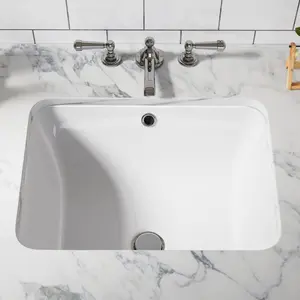 【Christmas Gift】White 22''x16''Vessel Sink White Rectangular Undermount Bathroom Sink