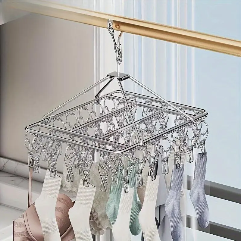 Multi clip style air hangers, sock drying racks, solid thick household sock clips, underwear and sock balcony drying racks, Space Saving Hanger