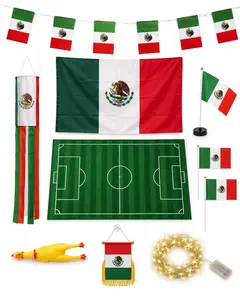 Mexico Soccer Party Decorations Set, Green White Red Football Fan Supplies, Family Game Day Watch Party Decor for Home, Indoor Outdoor Celebration
