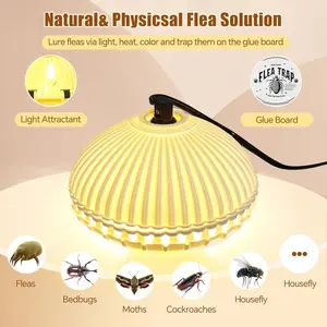 2-Pack Home Flea Traps: Features Attractant Light—Includes Sticky Glue Boards and 6 Light Bulbs. Specifically Targets Indoor Bed Bugs and Fleas; Effectively Captures and Kills Pests Using Natural Principles—Safe and Friendly for Pets and Children