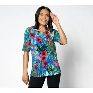 Attitudes by Renee Como Jersey Elbow Sleeve Top