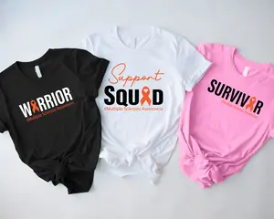 MS Awareness Team Shirt, Multiple Sclerosis Warrior Tee, Matching MS Support Group Tee, Orange Ribbon Tee, MS Survivor Gift T-shirt, Leukemia Cancer Shirt.