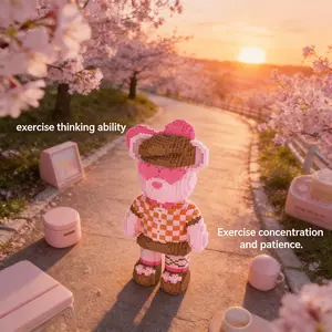Adventurer Bear 3D Puzzle Stem Creative Building Blocks Decoration, Home Office Shelf Decor, Party Tabletop Display, Ideal Gift for Holidays