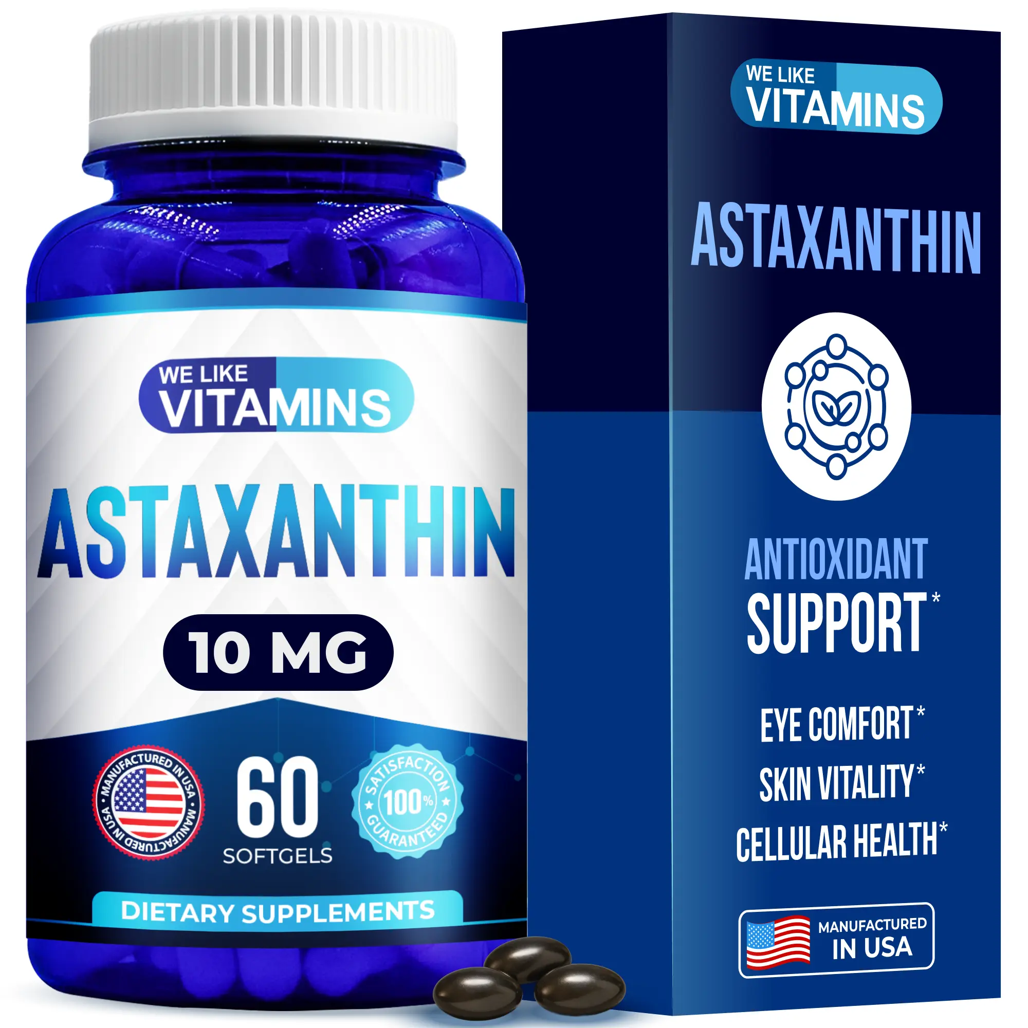We Like Vitamins Astaxanthin Supplement | 60 Gel Capsules | NSF Certified