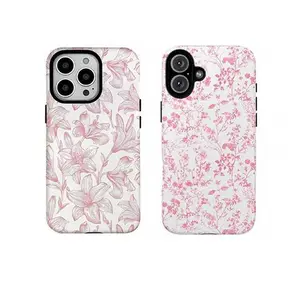 Soft Pink Phone Case,flower Phone Cases,Soft Girl Aesthetic Phone Case - Durable Design,Simple Holiday Gift,Absorbing and Stylish Protection, Compatible for iPhone 16 15 14 13 12 11 17,for Samsung phones,Perfect gift for girls