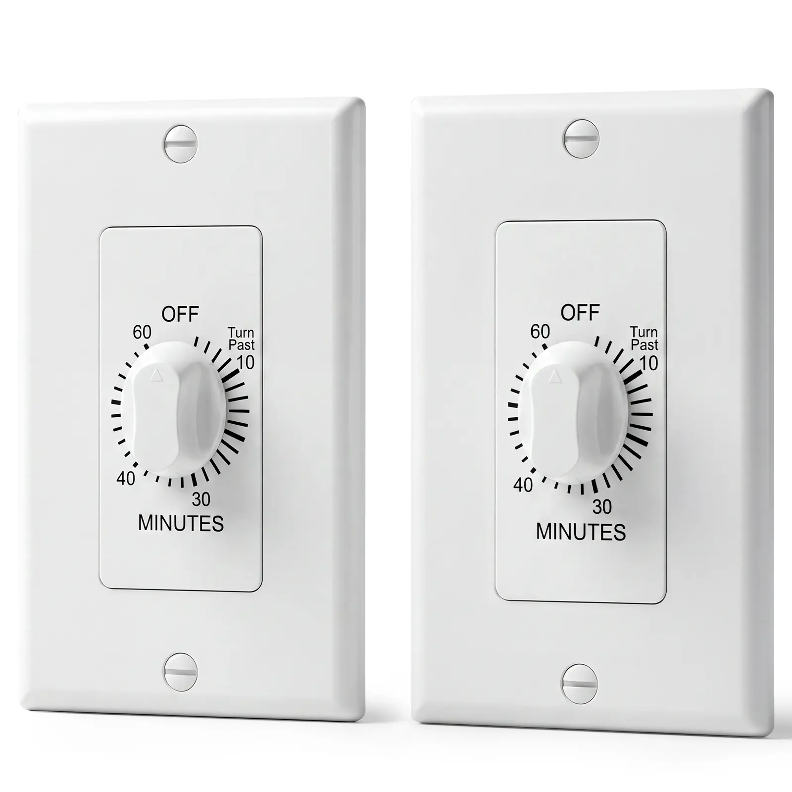 SURAIELEC Spring Wound Timer Switch, 60-Minute Max, Energy Saving, Indoor Use Lights Control (2 Packs)