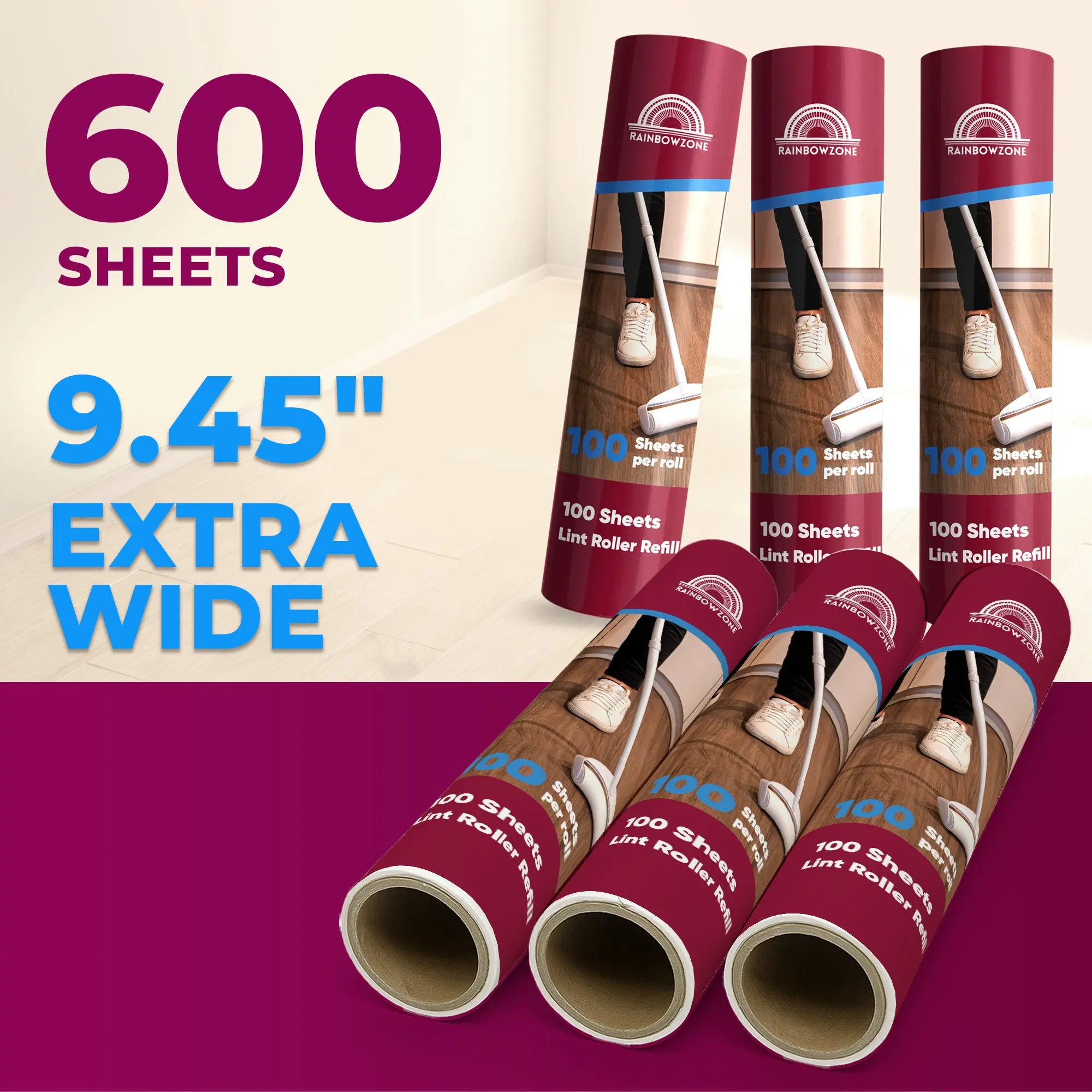 LR106 - Lint Roller Refills Total 600 Sheets