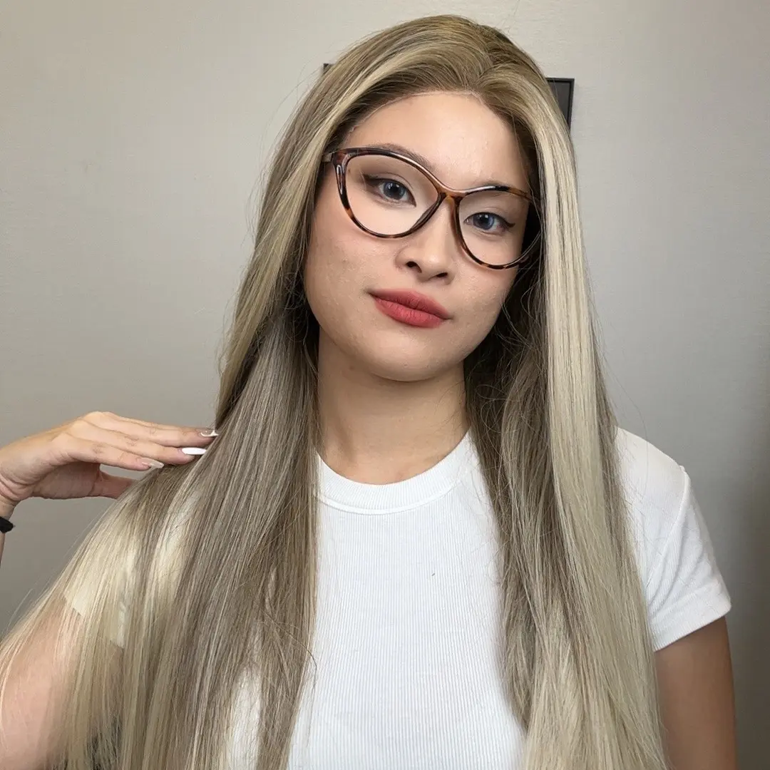 IMstyle Lala Ombre Blonde Straight long Hair 13*4 free Parting lace Wig W216-CF245-C13X4