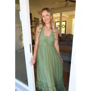 The Serena Maxi Dress - Olive