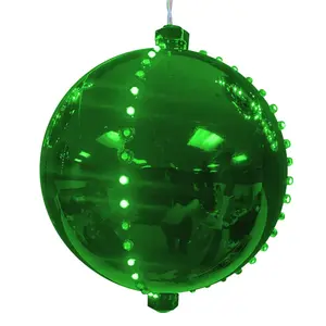 212 MAIN 6 in. Multi-Light LED Green Hanging Ornament, Christmas Home Festive Decor, Lighted Hanging Ornaments