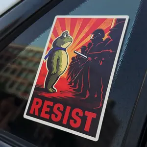 Portland Frog Protest Sticker Anti ICE Anti Fascism Anti Trump Fog Portland Frogs Together Strong Freedom Frog Adhesive Vinyl Decal Strips 5.1inch PVC