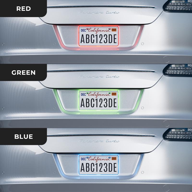 LED License Plate Frame – Waterproof Glow Border | 12V Plug & Play | Street-Legal Lighting Automotive Vehicle Car Accessories