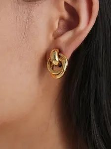 Geometric Twist Hoop Earrings for Women, Simple Luxurious Geometric Design Ear Jewelry, Chic Gorgeous Jewelry, Perfect Gift for Friends and Besties, All Seasons