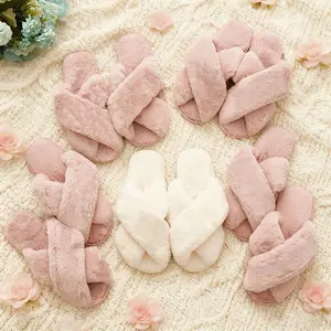 Plush Bride Slippers, Cross Design Wedding Shoes, Perfect Gift for Bridesmaids, Bridal Party, Single Party, Her Gifts, Soft