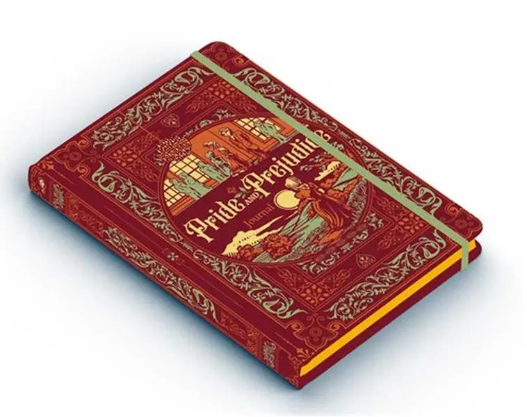 Pride and Prejudice Themed Portable Notebook Journal - Gold-Edge Hardcover, Durable Cover, Elegant Gift for Book Lovers, Travel Diary Notebook, Stationery Office Supplies, Journaling Supplies, Bookish Things, Classic