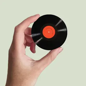 Vinyl Record Design Coasters, 2 Counts/set Non-slip Coaster, Desk Organizer for Home Office, Gift for Friend, Office Accessories, Home Bar Accessories