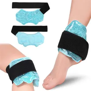 Ankle/sport Foot Ice Therapy Wrap, Hot & Cold Gel Pack with Adjustable Brace, Microwaveable, Freezable, Reusable for Injuries