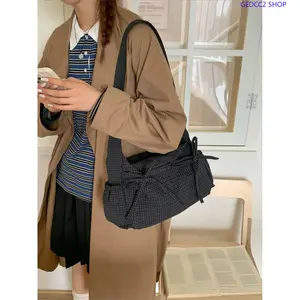 Valentine’s Day Gift, Holiday Gift, Women’s Plaid Bow Shoulder Bag, Soft Texture Lightweight Crossbody Purse, Comfortable Roomy Messenger Bag for School, Shopping, Travel, Daily Use, All Seasons, Crossbody Bags For Women, Purse Shoulder Bag