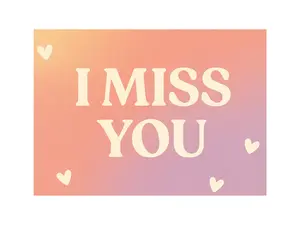 Anonymous I Miss You Postcard Sent Secretly Full-color Pastel Tones Elegant Message Ideal for Romantic Gestures and Friendship Surprises