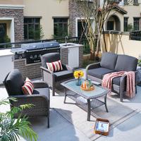 Black 4 Pieces Sofa Set