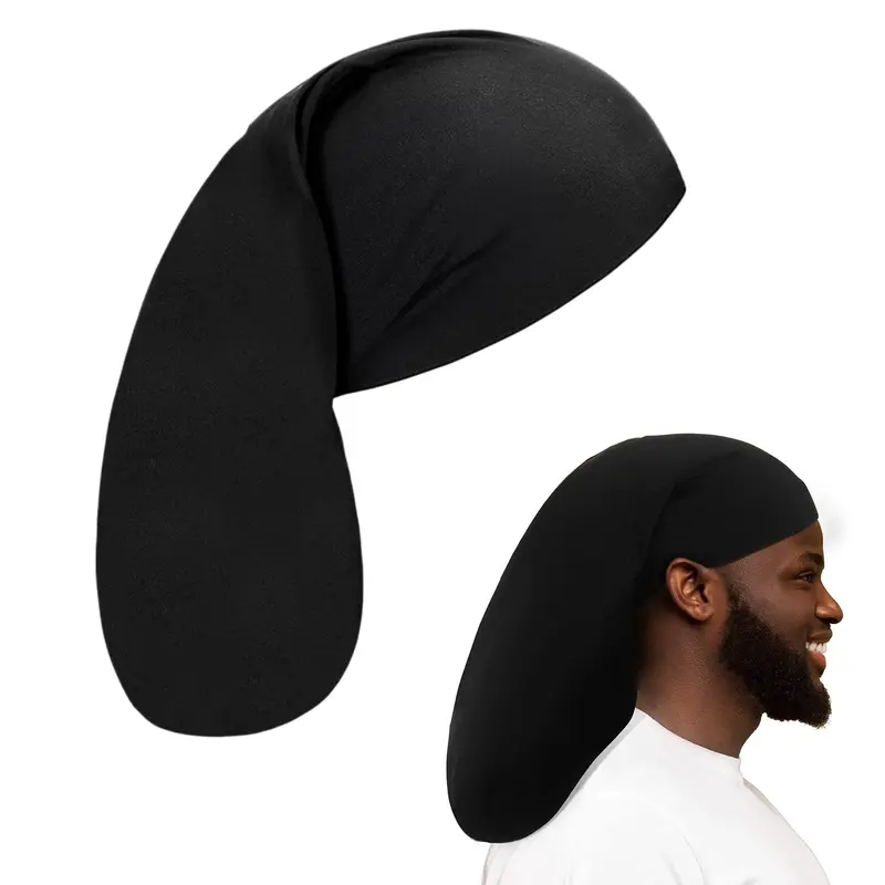 Unisex Jumbo Silk-Like Bonnet (20x9 in) - Soft, Breathable, Washable Reusable Dreadlock Sleeping Cap, Haircare Tool for Long Hair, Frizz-Reducing Elastic Head Wrap for Exercise, Studying, Bonnets for Women, Skin Care Essential for Shopping